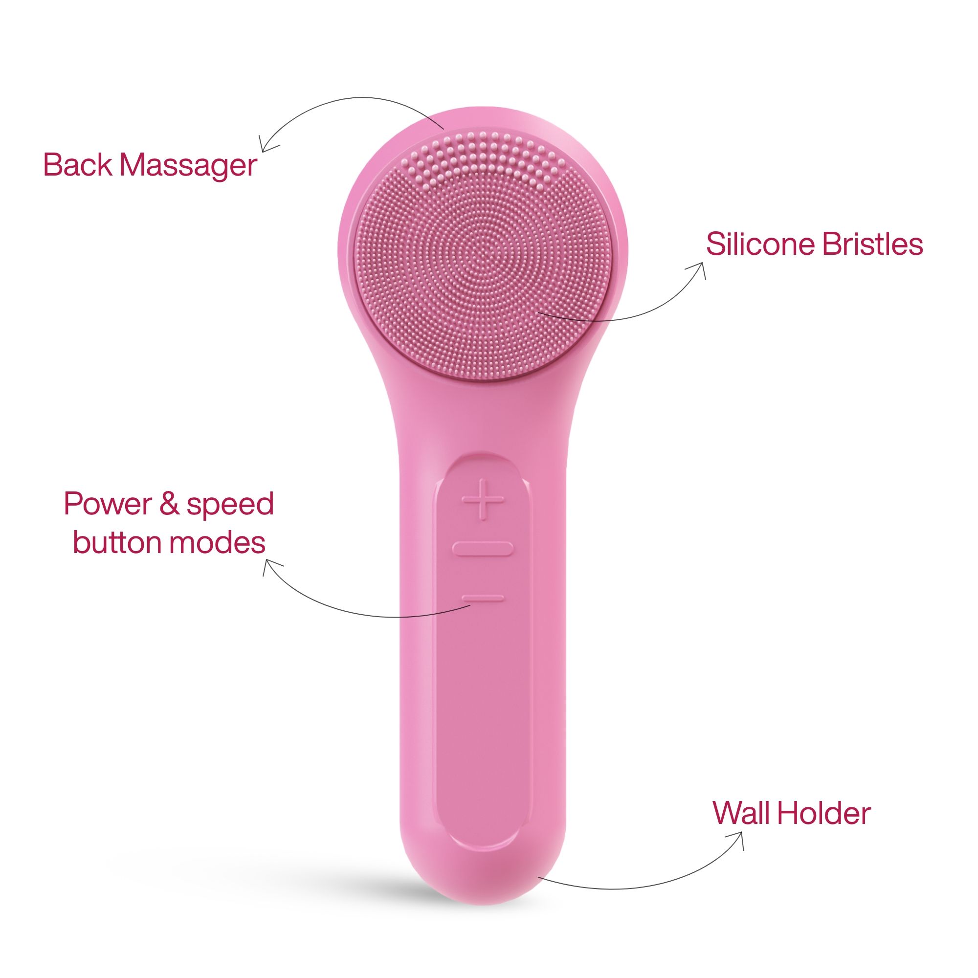Winston Rechargeable Battery Operated Face Cleanser Silicone Bristles Deep Facial Cleansing 
